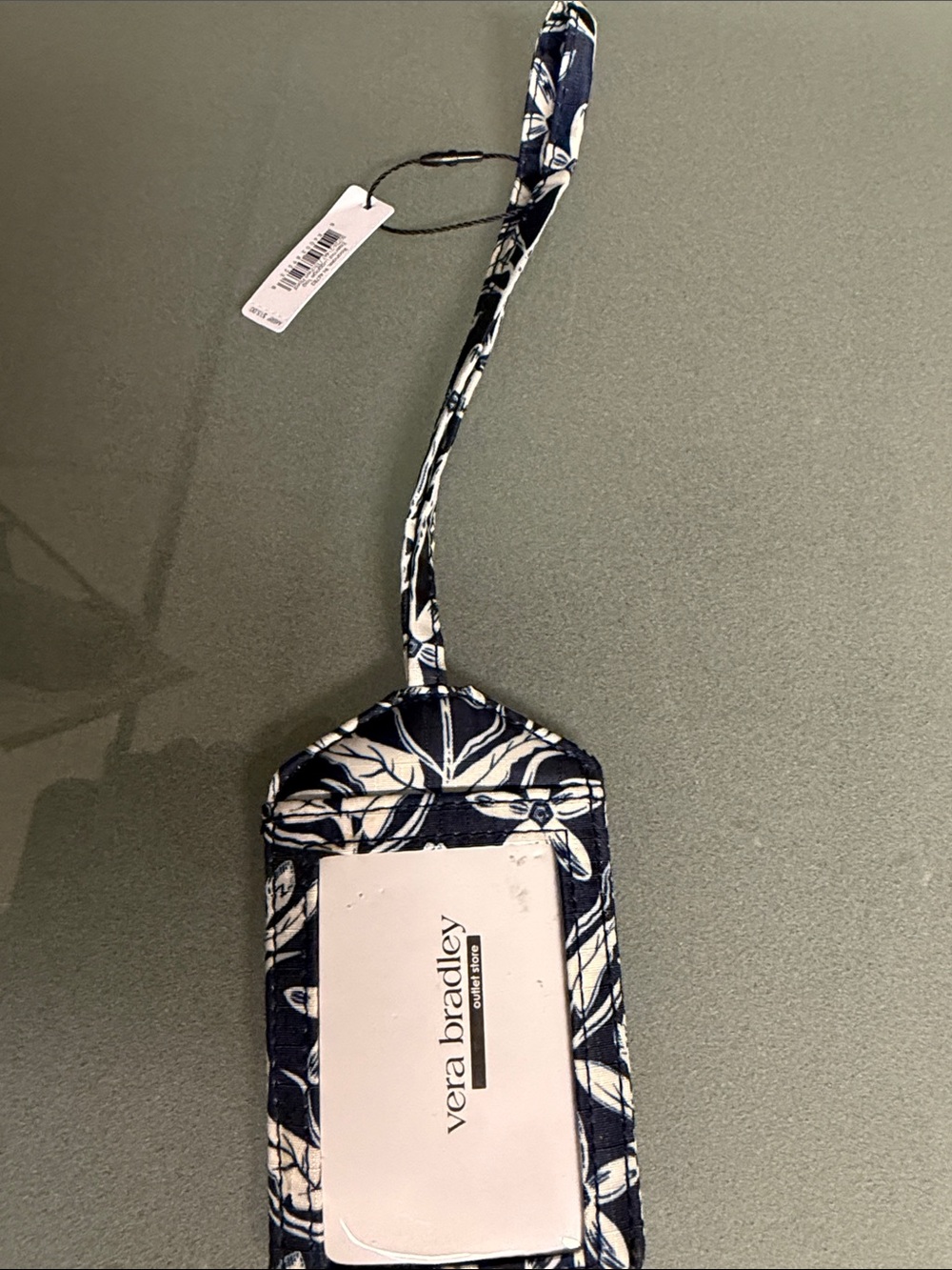 Vera Bradley Navy and White Floral Wristlet Phone ID Holder